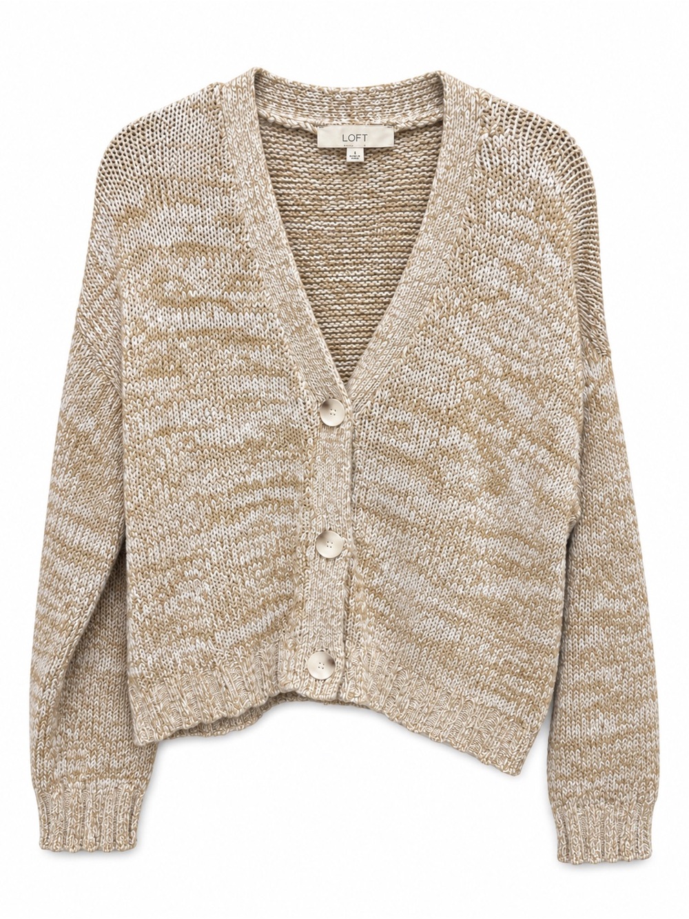 Loft Marled Easy V Neck Cardigan